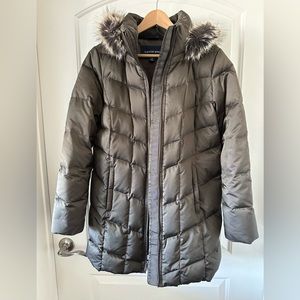 LANDS END Down Coat in Carbon sz S/4-6